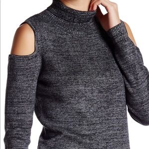 SOLD  Lucy Paris Turtleneck Cold Shoulder Sweater